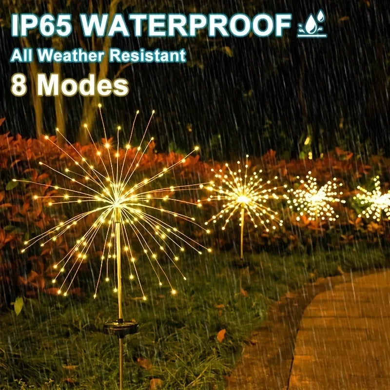 90-200LED Solar Firework Light Waterproof Outdoor